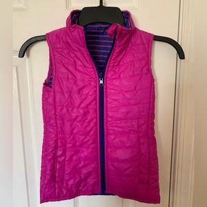 Reversible Fuschia Pink & Purple LAYER 8 Packable Insulated Vest Little Girls 6